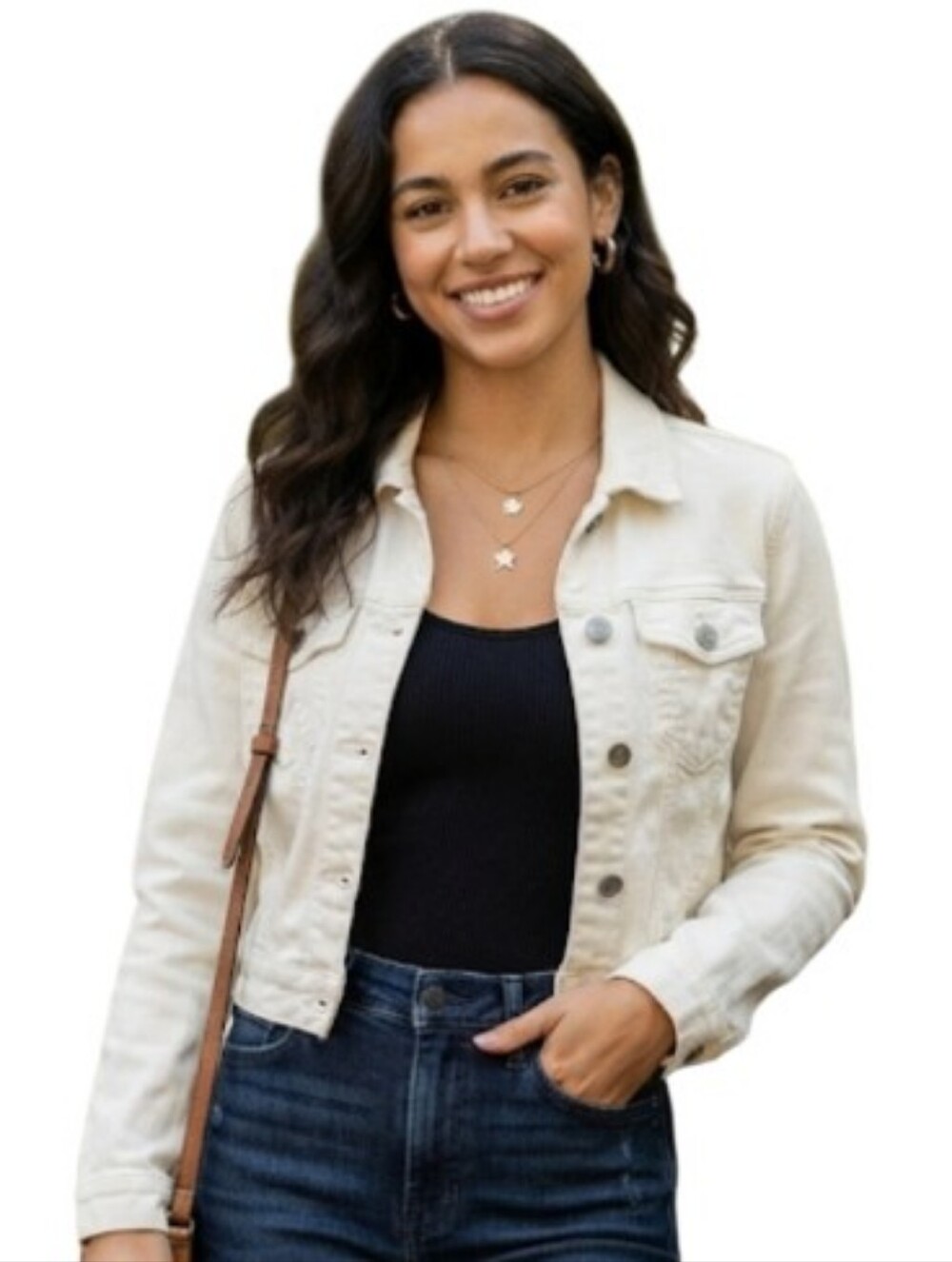 Classic "Old Navy" White Denim Jacket Jrs Medium